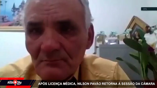 Divulgação - Legenda Nilson Pavão participa de Sessão da Câmara de modo virtual