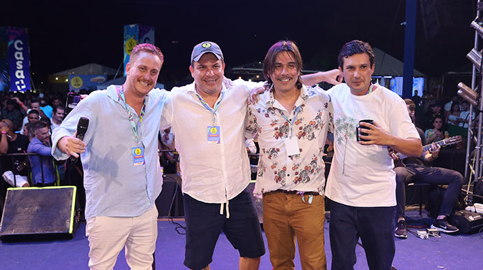 Organizadores do Samba de Roda: Gustavo Gialluisi Noronha, Fabiano José Fiorucci, Bruno Fiorucci e Pedro Monteiro