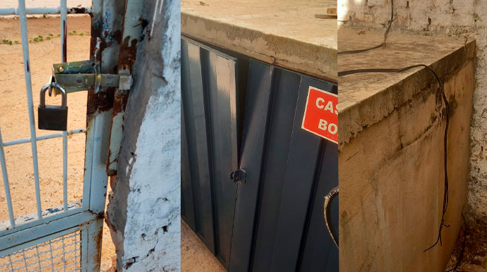 Divulgação - Bandidos forçaram o portão e a casa de bomba do estádio - Foto: Divulgação