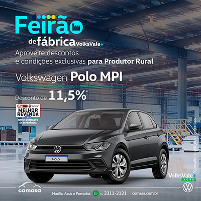 Divulgação - Na Comasa VW de Assis você encontra Polo MPI com descontos de 11,5% - Foto: Divulgação