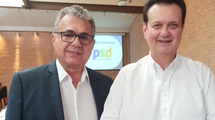 Divulgação/Redes Sociais - O pré-candidato à Prefeitura de Assis, Fernando Quinteiro com Gilberto Kassab, atual Secretário de Governo e Relações Institucionais do Estado de São Paulo - Foto: Divulgação/Redes Sociais