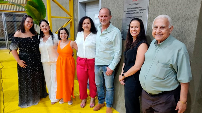 Reprodução/Departamento de Comunicação - Diversas autoridades do município estiveram presentes, entre elas o prefeito José Fernandes, o vice-prefeito Aref Sabeh e a secretária municipal interina Denise Calixto Marques - Foto: Reprodução/Departamento de Comunicação