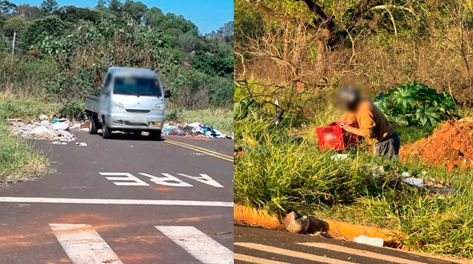 Divulgação - Moradores do Jardim Sul, em Assis, flagraram descarte irregular de lixo em ruas do bairro - Foto: Divulgação