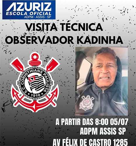 Divulgação - Observador técnico do Corinthians, Kadinha, estará presente na seleção - Foto: Divulgação