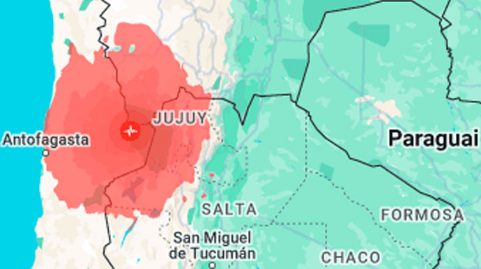 Fonte: U.S. Geological Survey - Terremoto no Chile atingiu magnitude de 7,3 - Foto: U.S. Geological Survey