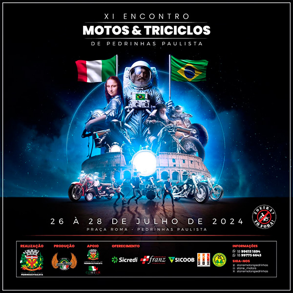 Divulgação - Tradicional encontro gratuito de motociclistas do Oeste paulista acontece nos dias 26, 27 e 28 de julho - Foto: Divulgação