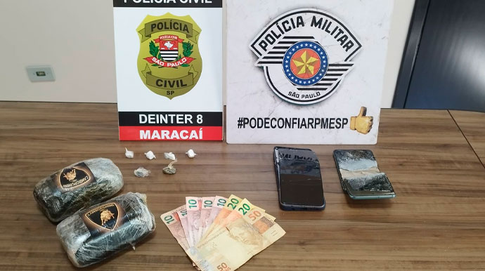 Divulgação/Cedida - Polícias Civil e Militar prendem homem por tráfico de cocaína, maconha e haxixe em Maracaí