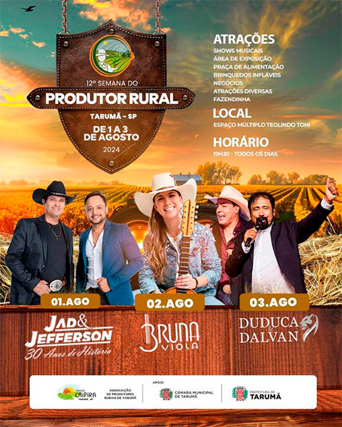 Divulgação - 12ª Semana do Produtor Rural de Tarumã - Foto: Divulgação