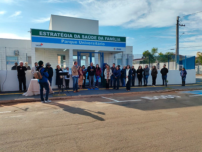 Reprodução/Departamento de Comunicação - Estiveram presentes na inauguração o Prefeito José Fernandes, o Secretário Municipal de Saúde Almir Moreno, a coordenadora da Atenção Básica Daiane Vieira dos Santos e demais autoridades - Foto: Reprodução/Departamento de Comunicação