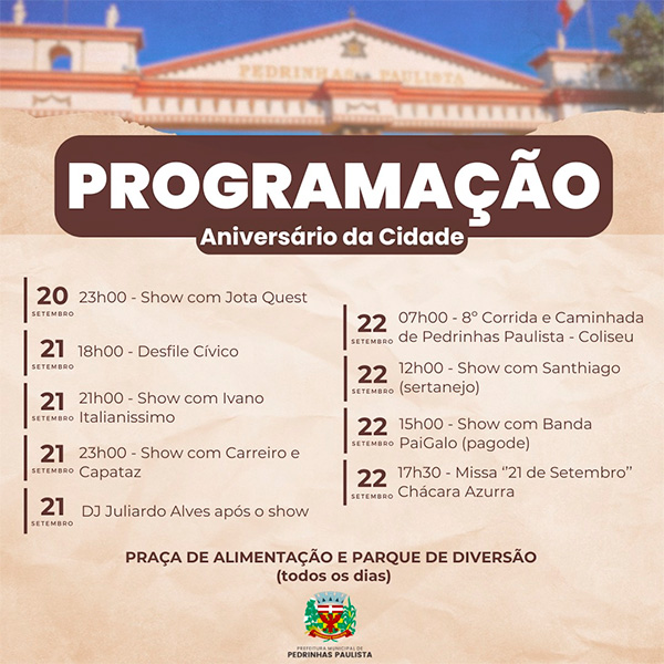 Divulgação - Confira a programação de aniversário - Foto: Divulgação