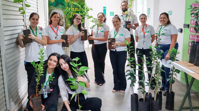 Divulgação - Colaboradores da Unimed Assis receberam mudas de árvores frutíferas como parte do Programa Plante 1 Árvore, realizado pelo Instituto desde 2019, em parceria com a Unimed Assis - Foto: Divulgação