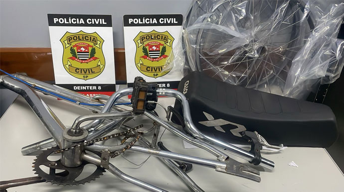 Polícia Civil/Divulgação/Arquivo - Partes da bicicleta do menino foram encontradas - FOTO: Polícia Civil/Divulgação/Arquivo